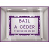 Sticker Bail à Céder à personnaliser Autocollant Adhésif Magasin Vitrine Signalétique Horaires