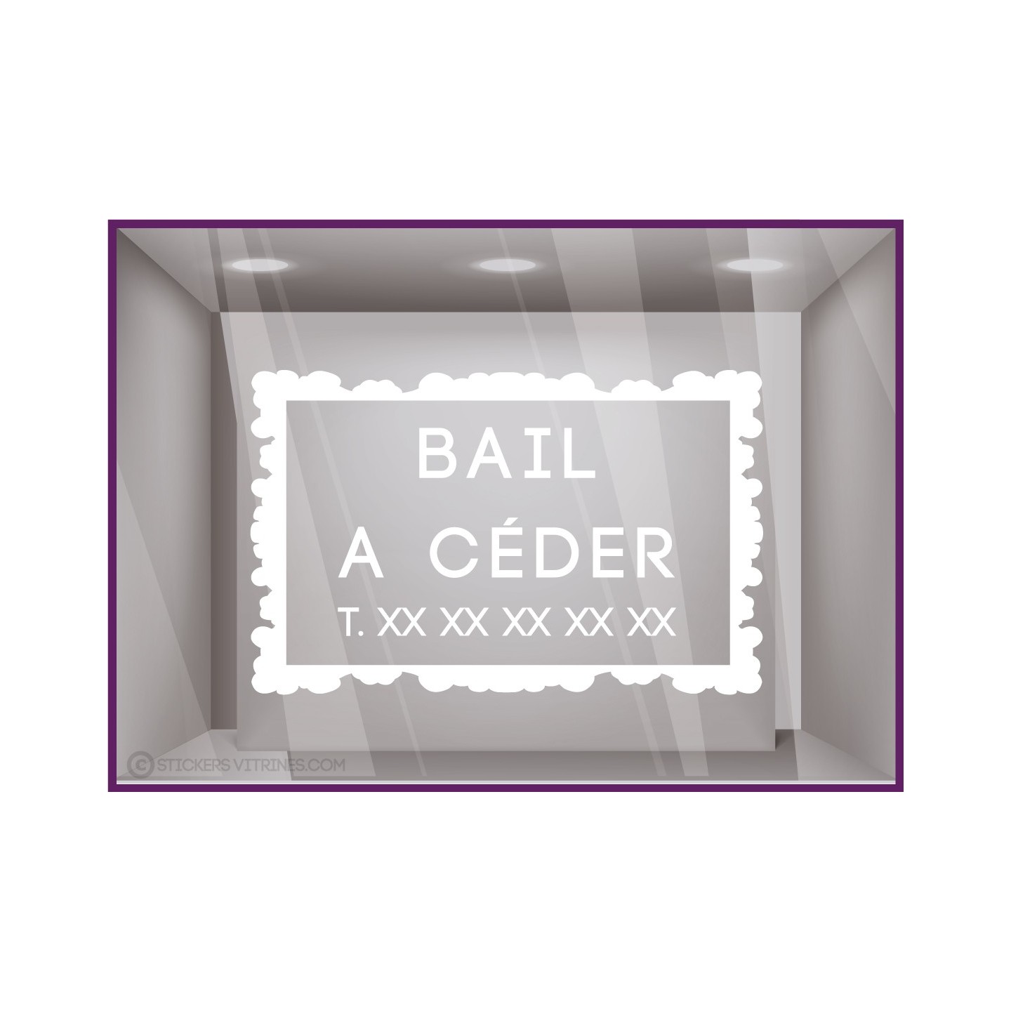 Sticker Bail à Céder à personnaliser Autocollant Adhésif Magasin Vitrine Signalétique Horaires
