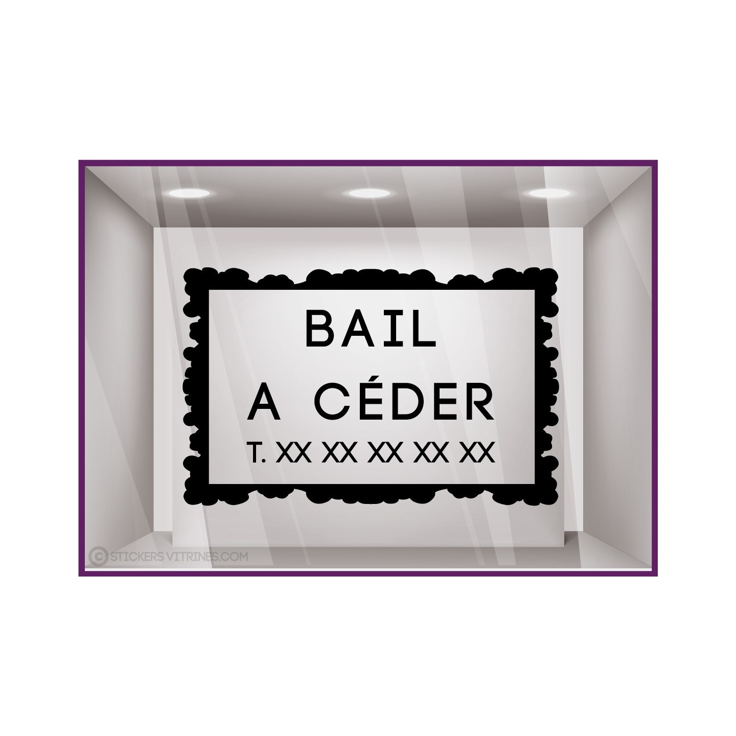 Sticker Bail à Céder à personnaliser Autocollant Adhésif Magasin Vitrine Signalétique Horaires