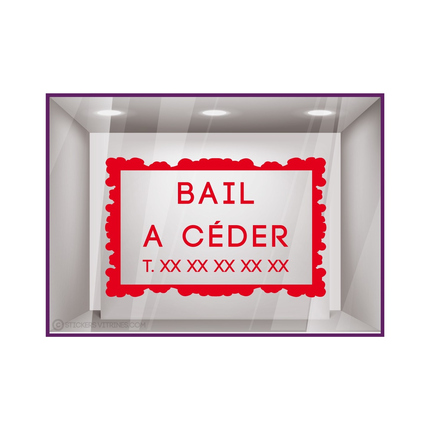Sticker Bail à Céder à personnaliser Autocollant Adhésif Magasin Vitrine Signalétique Horaires