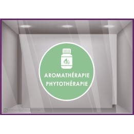 Sticker Aromathérapie Phytothérapie Autocollant Adhésif Pharmacie Magasin Vitrine Signalétique Parapharmacie