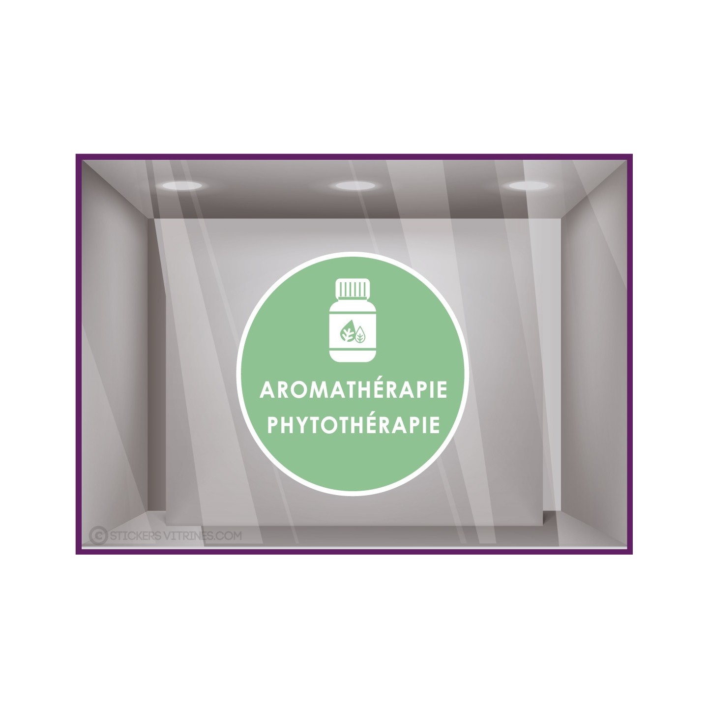 Sticker Aromathérapie Phytothérapie Autocollant Adhésif Pharmacie Magasin Vitrine Signalétique Parapharmacie