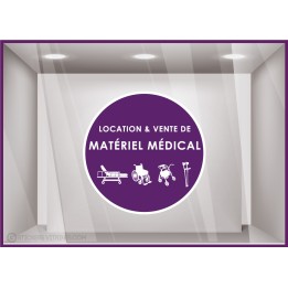 Sticker Location et vente de matériel médical Autocollant Adhésif Vitrine Pharmacie Magasin Signalétique