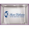 Sticker Montre Saint-Valentin vitrine devanture bijouterie magasin lettrage adhesif calicot vitrophanie vitre horloger