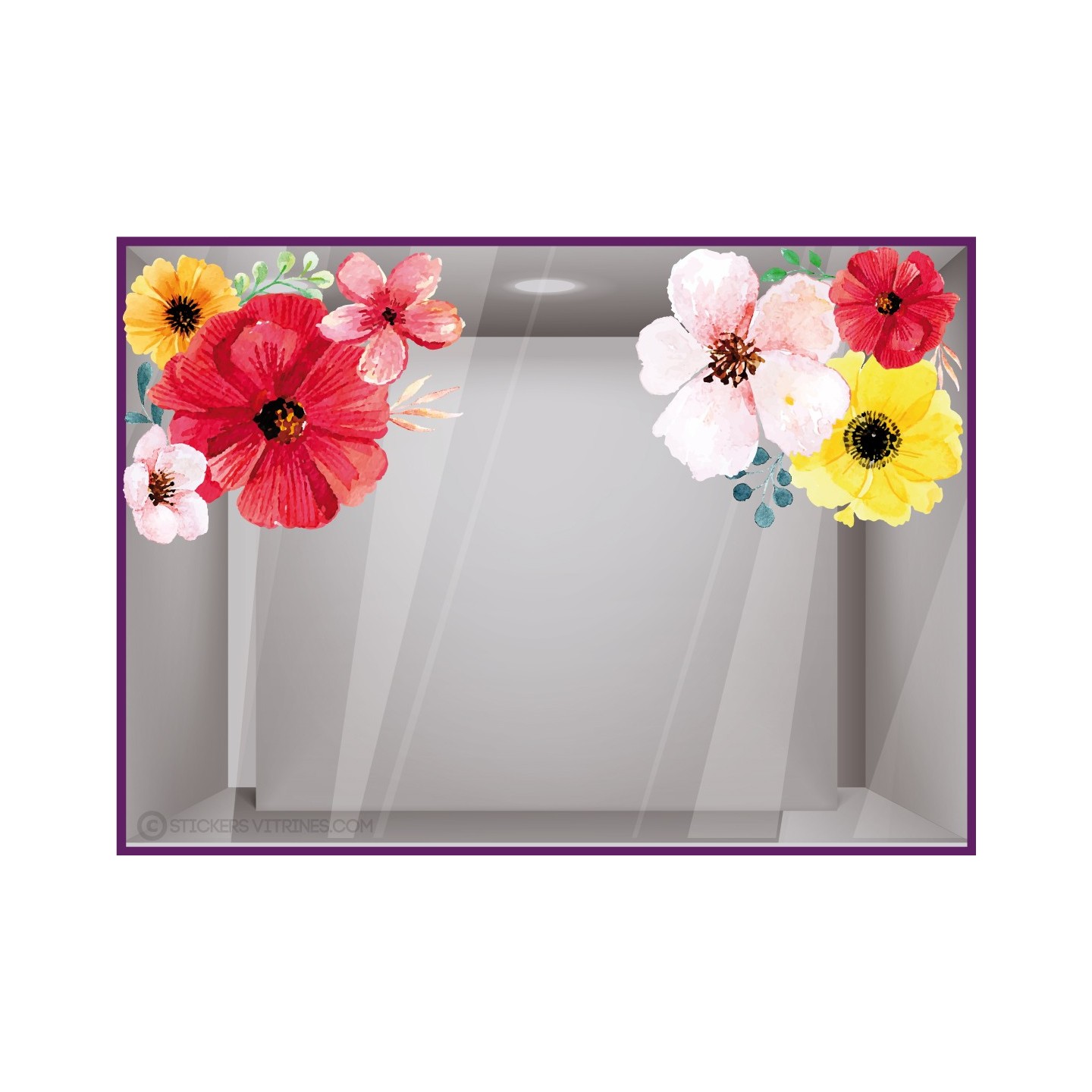Kit de stickers fleurs géantes Printemps Fleuriste Adhésif autocollant 