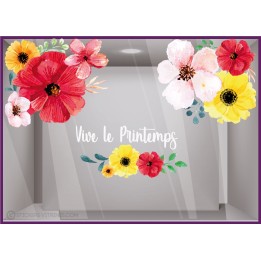 KIt de stickers fleurs géantes Printemps Fleuriste Adhésif autocollant vitrophanie