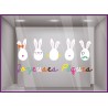 Sticker déco vitrine adhésif vitrophanie autocollant Pâques oeufs lapin commerce fêtes chocolat boulangerie 