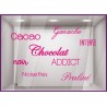 Sticker Chocolat Addict oeufs Paques Praline Cloches Cacao devanture vitrine boulangerie patisserie chocolaterie calicot adhesif