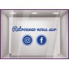 Sticker Retrouvez-nous sur Facebook et Instagram magasin vitre signaletique reseaux sociaux autocollant