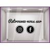 Sticker Retrouvez-nous sur Facebook et Instagram magasin vitre signaletique reseaux sociaux autocollant