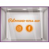 Sticker Retrouvez-nous sur Facebook et Instagram magasin vitre signaletique reseaux sociaux autocollant