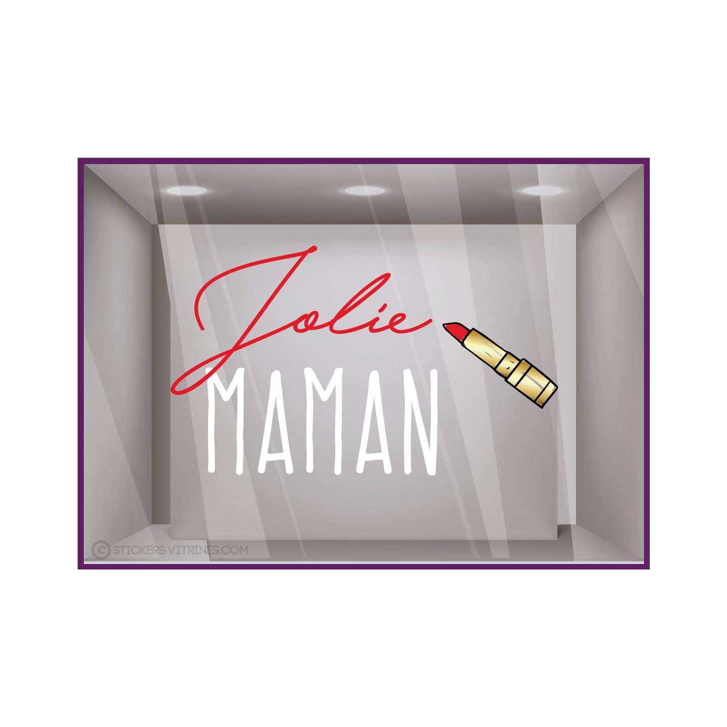 Sticker Jolie Maman Rouge à Lèvres