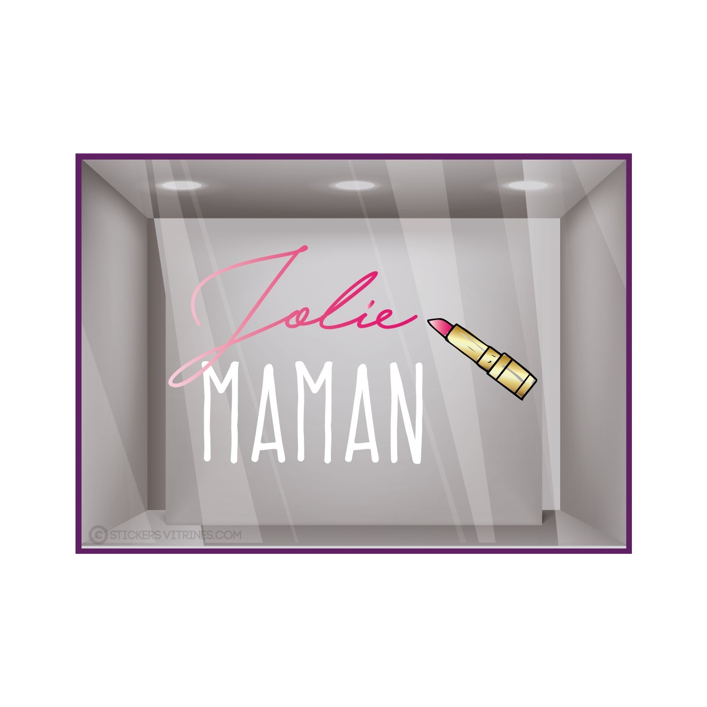 Sticker Jolie Maman Rouge à Lèvres