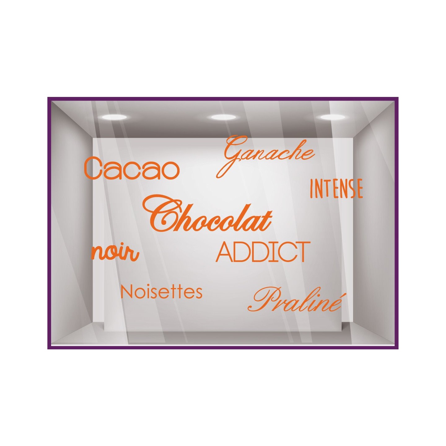 Sticker Chocolat Addict oeufs Paques Praline Cloches Cacao devanture vitrine boulangerie patisserie chocolaterie calicot adhesif