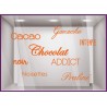 Sticker Chocolat Addict oeufs Paques Praline Cloches Cacao devanture vitrine boulangerie patisserie chocolaterie calicot adhesif