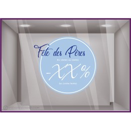 Sticker Offre Fête des Pères à Personnaliser magasin calicot solde promotion vitrine enseigne signalétique sur-mesure 