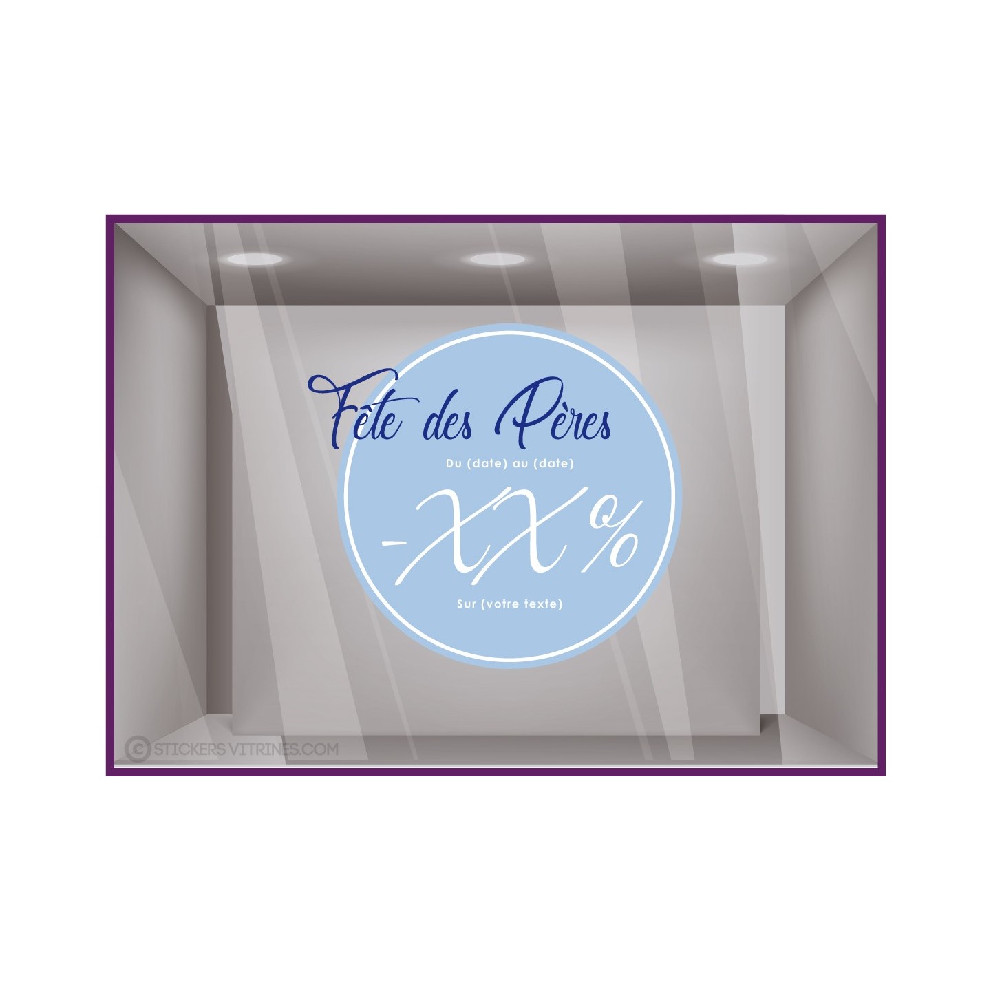 Sticker Offre Fête des Pères à Personnaliser magasin calicot solde promotion vitrine enseigne signalétique sur-mesure 