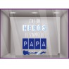 Sticker J'ai un Héros Fête des Pères mode opticien déco vitrine Papa guitare lunettes