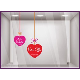 Kit de Stickers Promo Saint Valentin `a personnaliser amour fete vitrophanie mode maroquinerie vitrine
