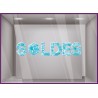 Sticker Soldes piscine Décoration vitrine boutique mode vitrophanie calicot ete lettrage