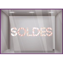 Sticker Soldes Panthère Décoration vitrine boutique mode sauvage vitrophanie lettre adhésive