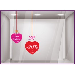 Kit de Stickers Promo Saint Valentin amour fete amoureux vitrophanie promotions adhesif vitrine boutique devanture