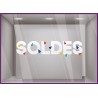 Sticker Soldes Pompoms Décoration été vitrine boutique mode  vitrophanie calicot
