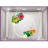 Couronne flamants rose été palmier boutique vitrine adhésif sticker déco fleur mode fleuriste 