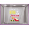 Sticker en mode Bikini et farniente vitres magasin été pastèque cocktail maillot de bain piscine mer mode lunettes de soleil