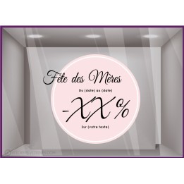 Sticker Offre Fête des Mères à Personnaliser maman vitrine amour 