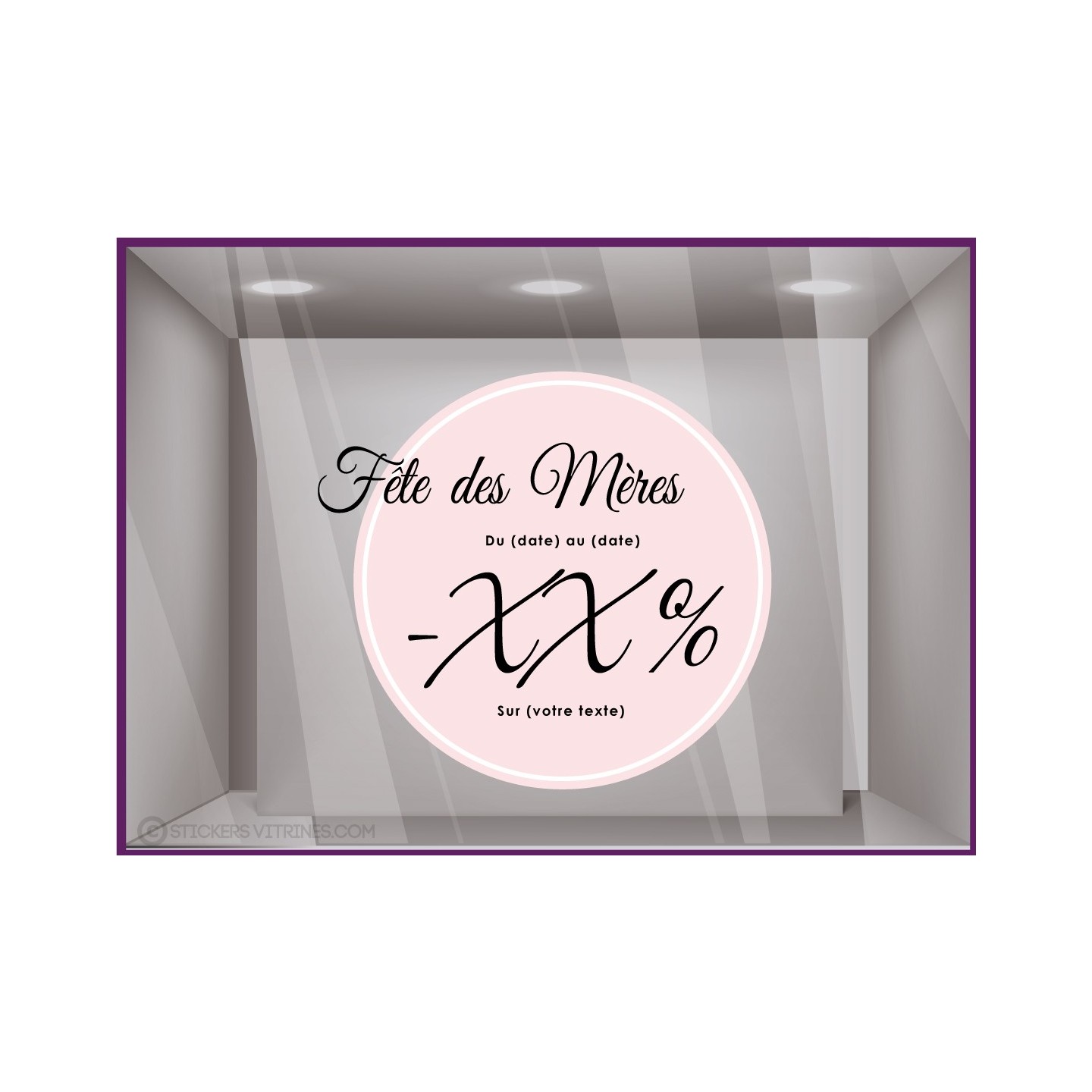 Sticker Offre Fête des Mères à Personnaliser maman vitrine amour 