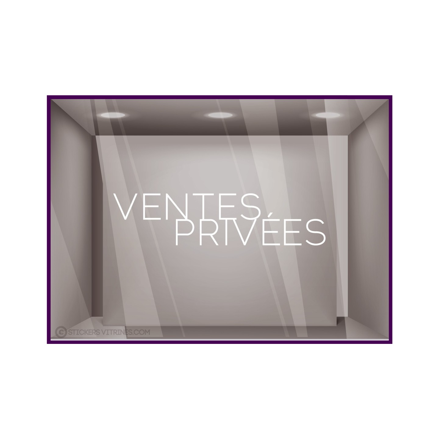 Sticker lettrage Ventes Privées Autocollant Adhésif Magasin Vitrine Signalétique destockage