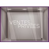 Sticker lettrage Ventes Privées Autocollant Adhésif Magasin Vitrine Signalétique destockage