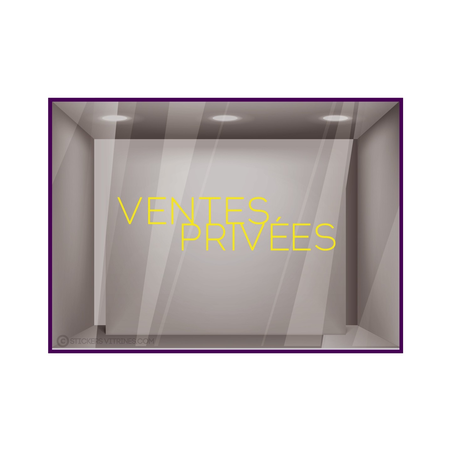 Sticker lettrage Ventes Privées Autocollant Adhésif Magasin Vitrine Signalétique destockage
