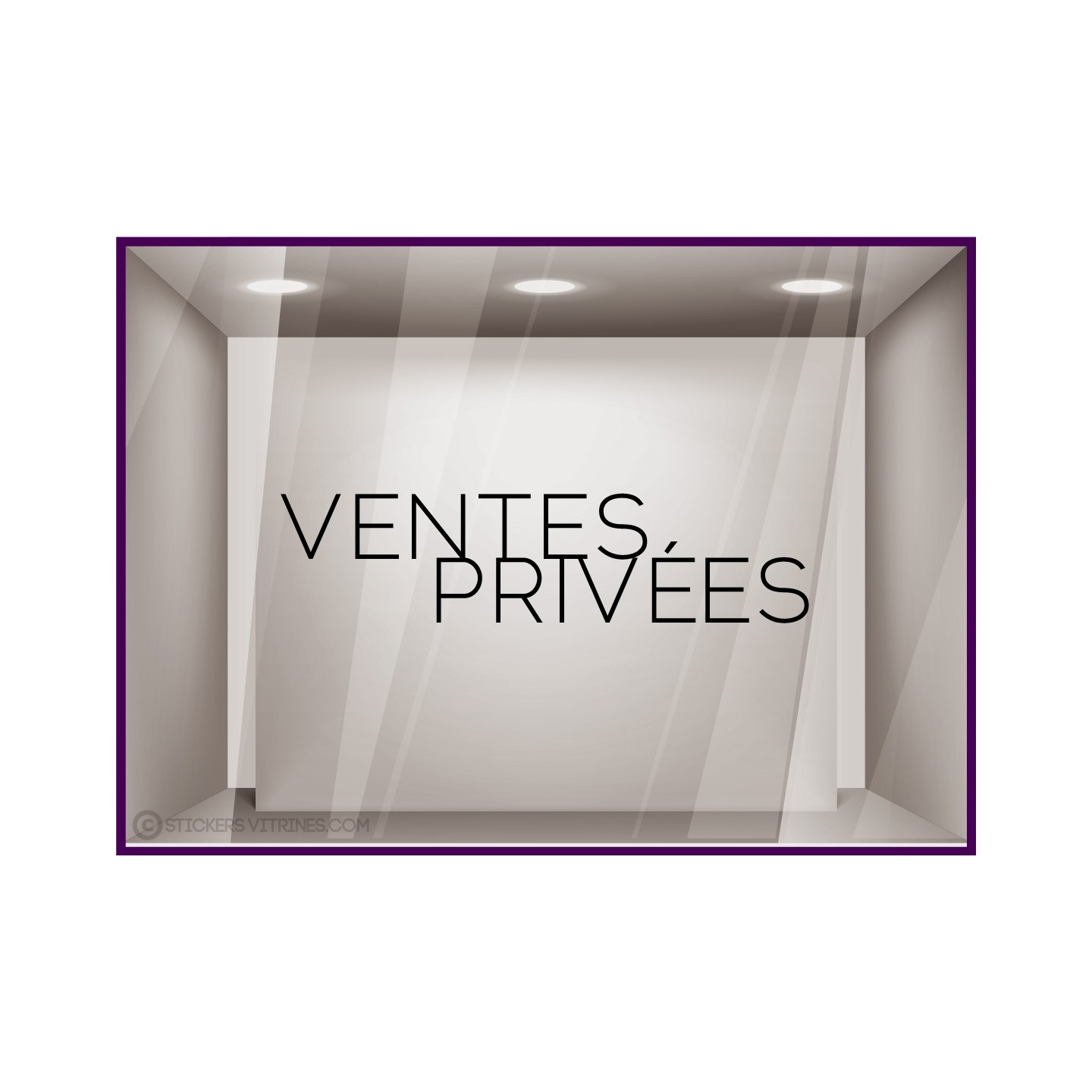 Sticker lettrage Ventes Privées Autocollant Adhésif Magasin Vitrine Signalétique destockage