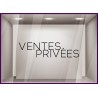 Sticker lettrage Ventes Privées Autocollant Adhésif Magasin Vitrine Signalétique destockage