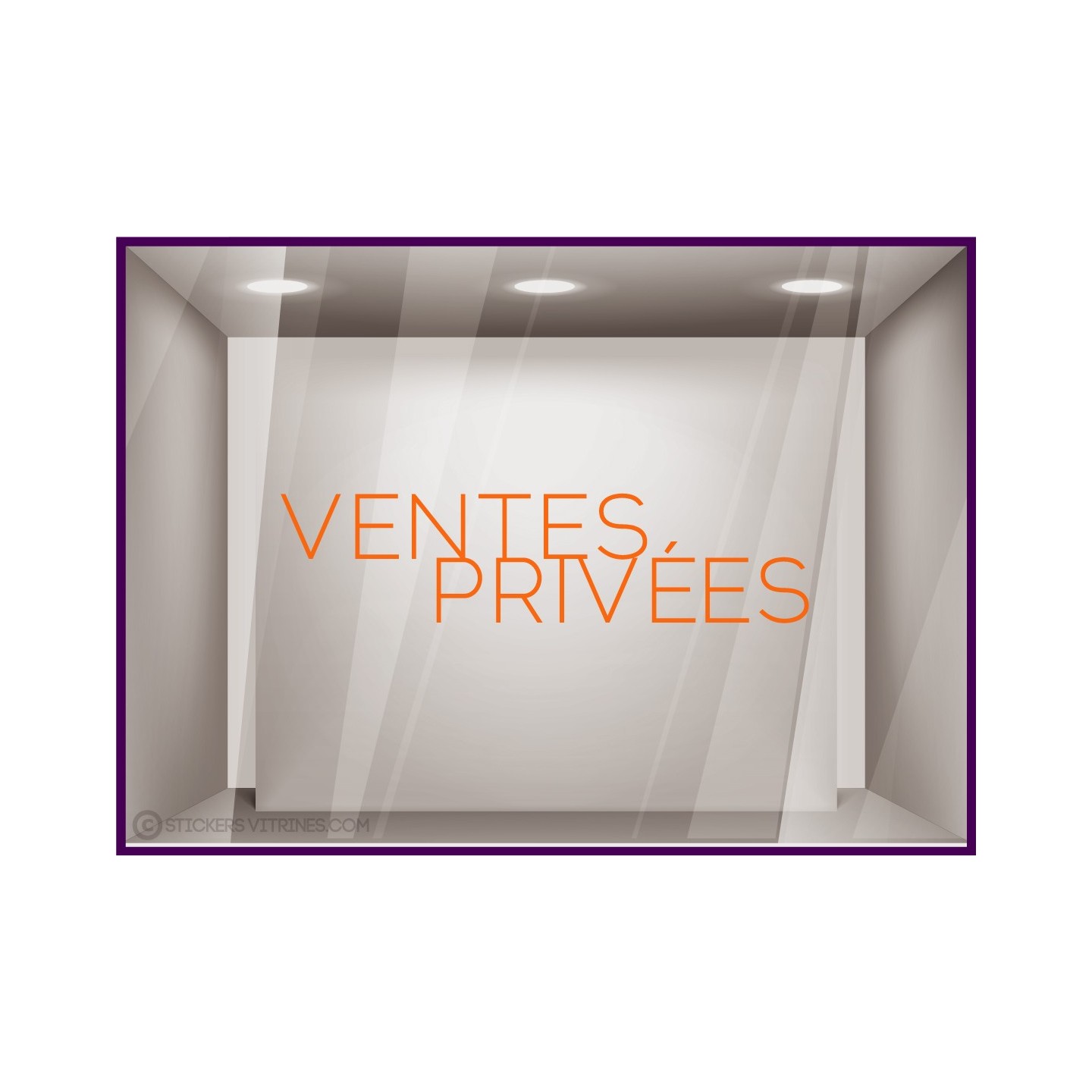 Sticker lettrage Ventes Privées Autocollant Adhésif Magasin Vitrine Signalétique destockage
