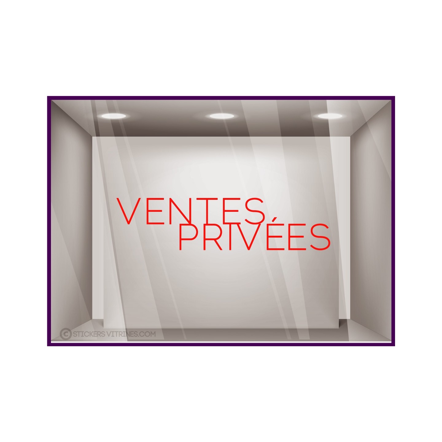 Sticker lettrage Ventes Privées Autocollant Adhésif Magasin Vitrine Signalétique destockage