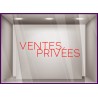 Sticker lettrage Ventes Privées Autocollant Adhésif Magasin Vitrine Signalétique destockage