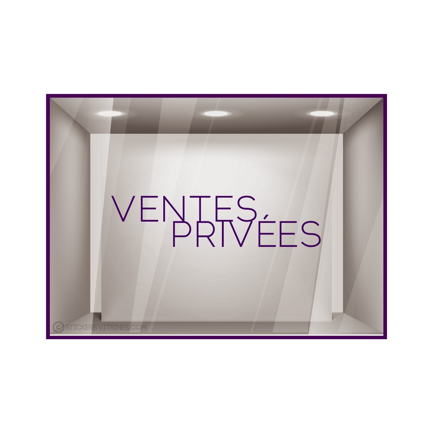Sticker lettrage Ventes Privées Autocollant Adhésif Magasin Vitrine Signalétique destockage
