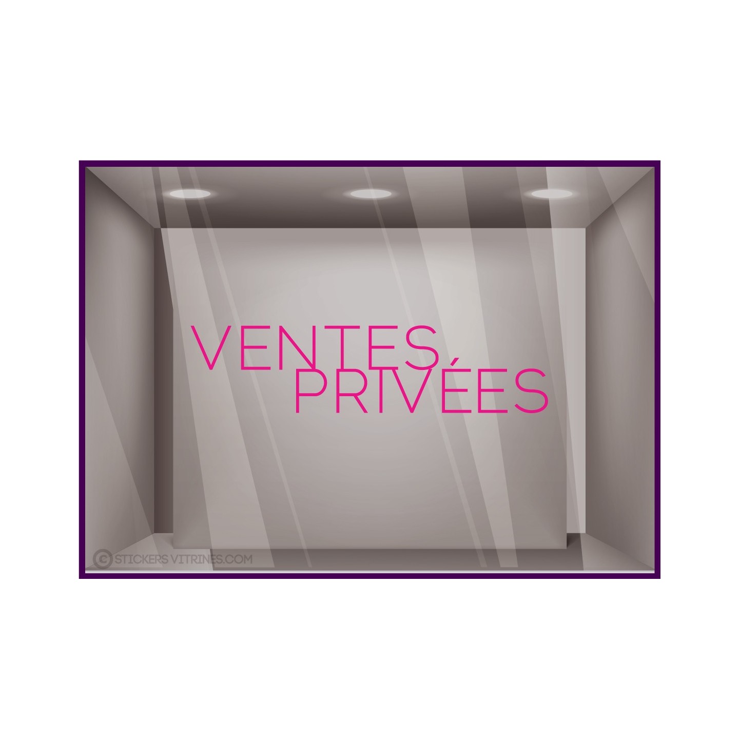 Sticker lettrage Ventes Privées Autocollant Adhésif Magasin Vitrine Signalétique destockage