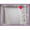 Sticker Ourson Amour saint valentin fete des meres vitrine boutique mode decoration adhesif calicot devanture bijouterie vitre