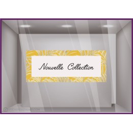 Sticker Bandeau Nouvelle collection feuilles exotique Vitrophanie Magasin boutique