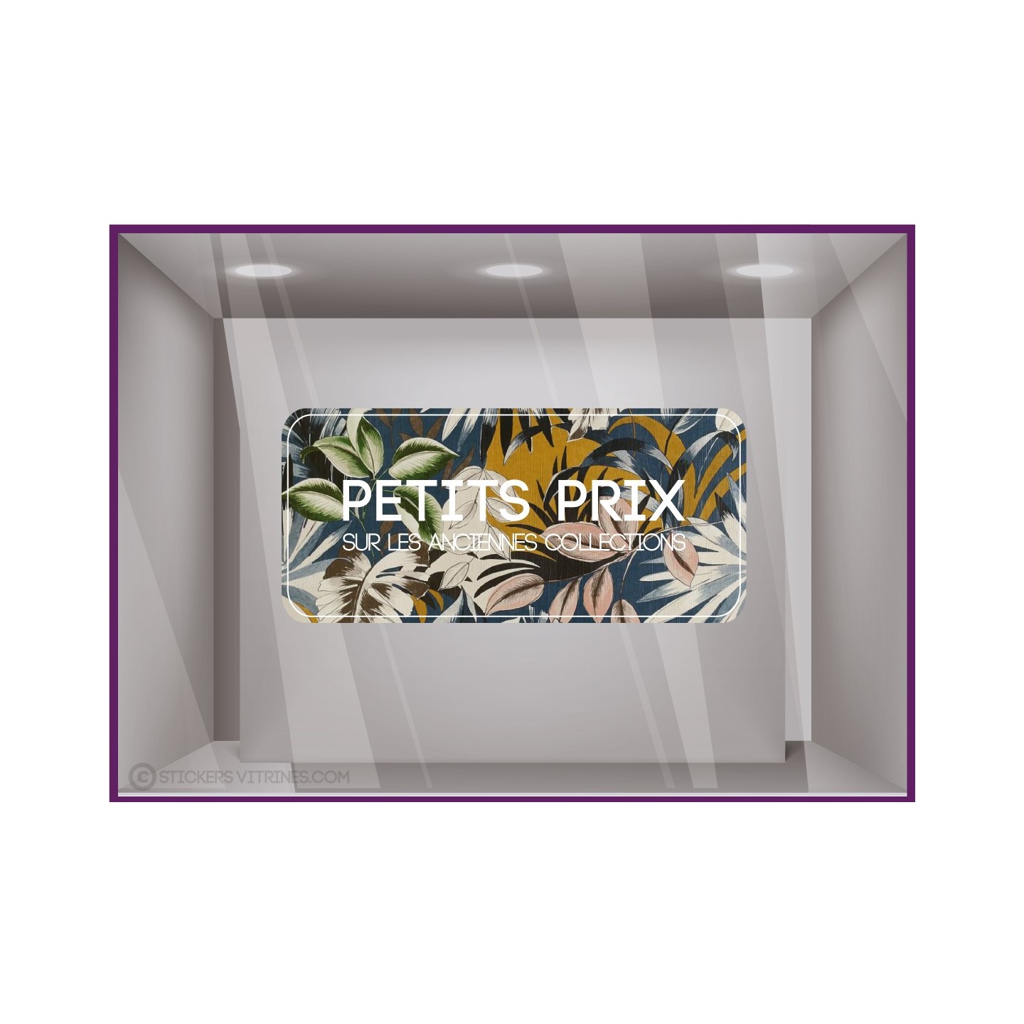 Sticker Bandeau petits prix sur anciennes collections Motif Floral Vitrophanie Magasin calicot