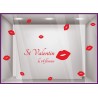 Kit de Stickers Saint Valentin Bisou vitrophanie calicot lettrage autocollant vitrine devanture mode bijouterie beaute