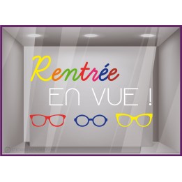 Sticker C'est la Rentrée Lunettes Opticien Magasin Vitrine Devanture Autocollant Adhésif