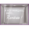 A vos marques, prêts, rentrée autocollant géant magasin classe vitrophanie vitres