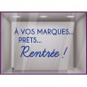 A vos marques, prêts, rentrée autocollant géant magasin classe vitrophanie vitres
