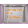 A vos marques, prêts, rentrée autocollant géant magasin classe vitrophanie vitres