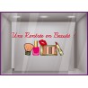 Sticker Une Rentrée en Beauté vitrophanie adhésive devanture magasin vitrine institut parfumerie femme mode coiffeur pharmacie